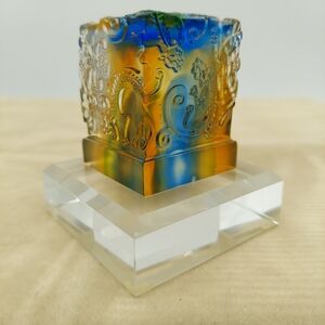 Artist Signed Feng Shui Art Glass Dragon Paperweight